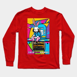 SpinSpinBunny Animated Bunny with Headphones Long Sleeve T-Shirt